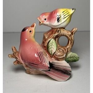 Mama Bird Feeding Baby Japan Motherly Love Birds VTG Babies‎